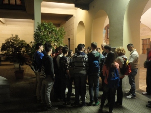 Torino 23 maggio 2014. Ore 23 circa. Ragazze e ragazzi nel cortile Basilica Maria Ausiliatrice.
